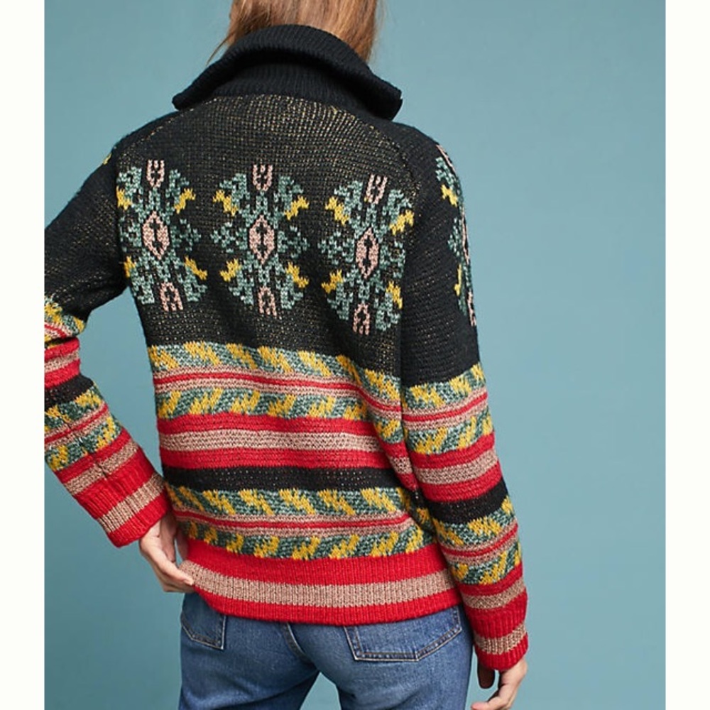 ISO of knit lacquered pullover by Anthropologie.